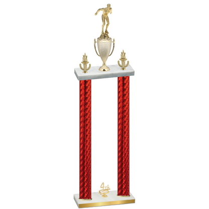 Double Red Carbon Fiber Fourth Place Swimming Trophy