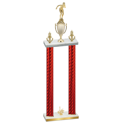 Double Red Carbon Fiber First Place Tennis Trophy