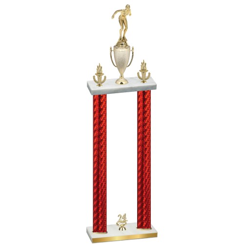 Double Red Carbon Fiber Year Tennis Trophy