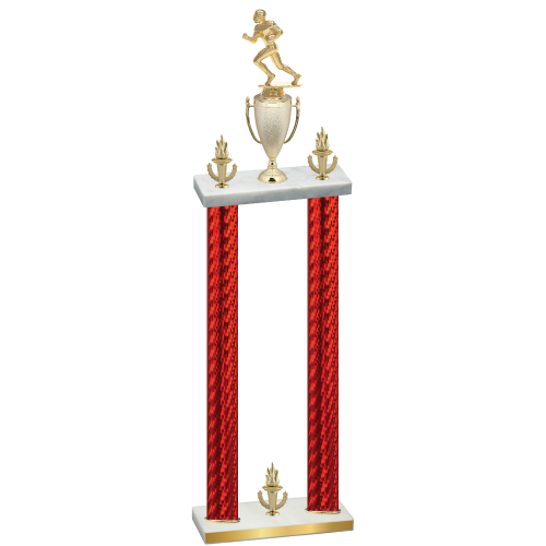Double Red Carbon Fiber Victory Football Trophy