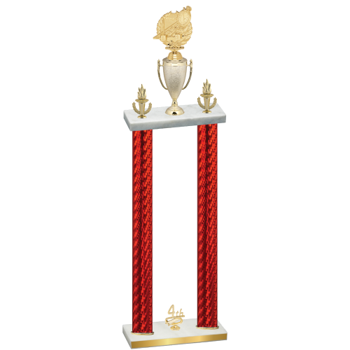 Double Red Carbon Fiber Fourth Place Swimming Trophy