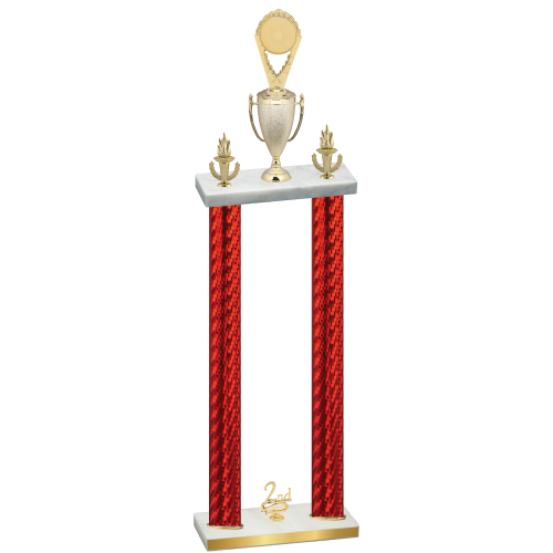 Double Red Carbon Fiber Second Place Insert Trophy