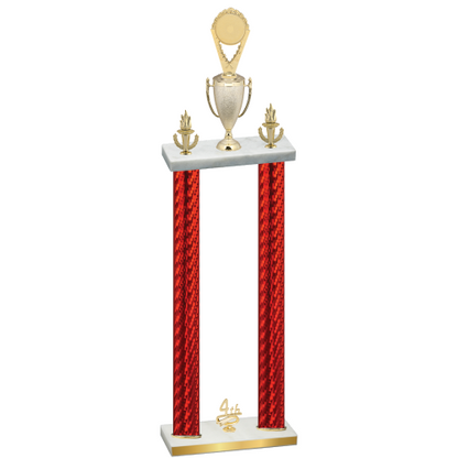 Double Red Carbon Fiber Fourth Place Insert Trophy