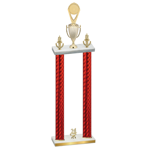Double Red Carbon Fiber Year Insert Trophy