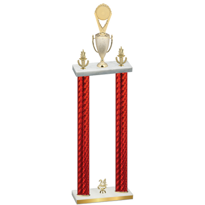 Double Red Carbon Fiber Year Insert Trophy