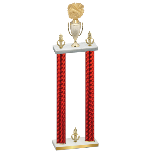Double Red Carbon Fiber Victory Cheerleading Trophy