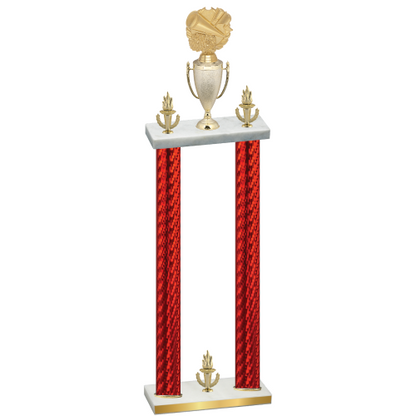 Double Red Carbon Fiber Victory Cheerleading Trophy