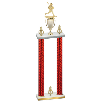 Double Red Carbon Fiber Victory Lacrosse Trophy