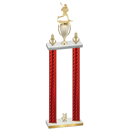 Double Red Carbon Fiber Year Lacrosse Trophy