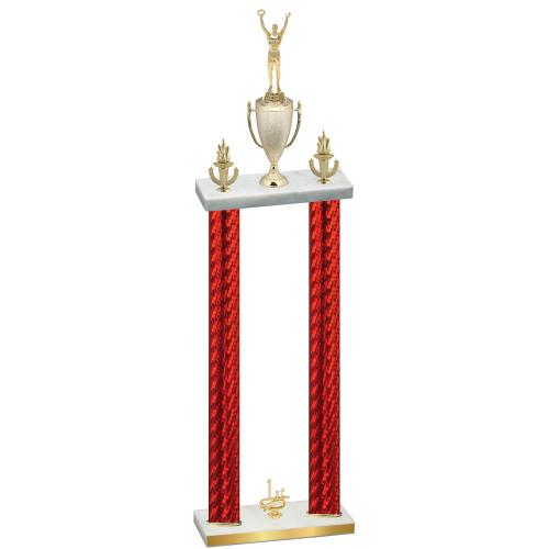 Double Red Carbon Fiber First Place Victory Trophy