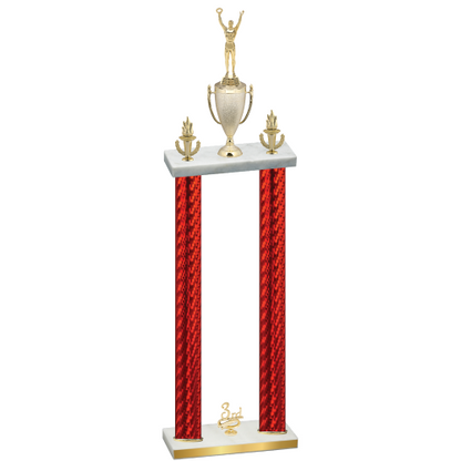 Double Red Carbon Fiber Third Place Victory Trophy