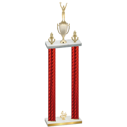 Double Red Carbon Fiber Fourth Place Victory Trophy