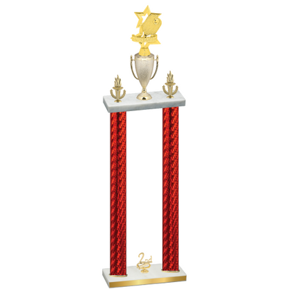 Double Red Carbon Fiber Second Place Pickleball Trophy