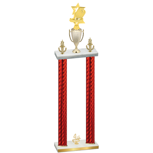 Double Red Carbon Fiber Fourth Place Pickleball Trophy