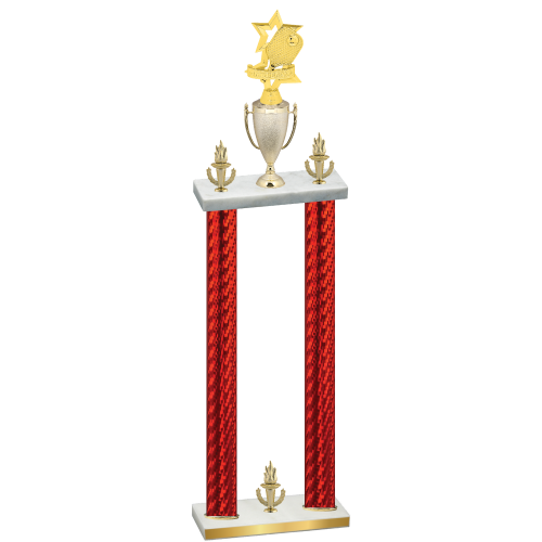 Double Red Carbon Fiber Victory Pickleball Trophy