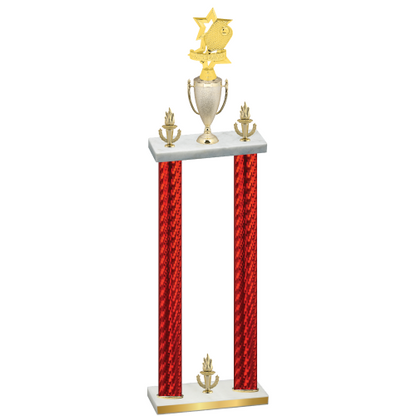 Double Red Carbon Fiber Victory Pickleball Trophy
