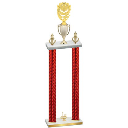 Double Red Carbon Fiber First Place Pickleball Trophy