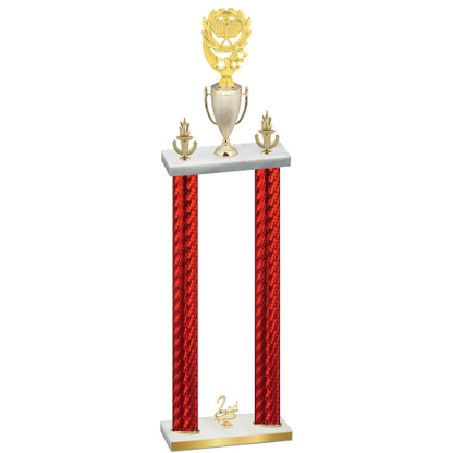 Double Red Carbon Fiber Second Place Pickleball Trophy