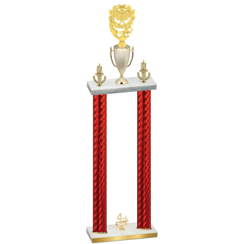 Double Red Carbon Fiber Fourth Place Pickleball Trophy