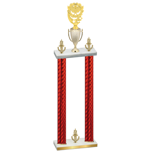 Double Red Carbon Fiber Victory Pickleball Trophy