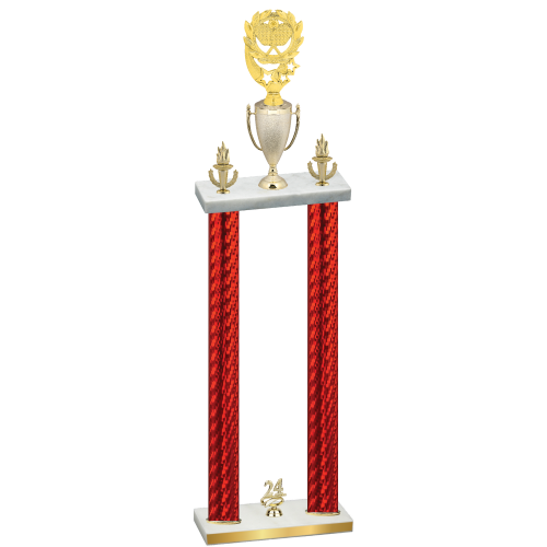 Double Red Carbon Fiber Year Pickleball Trophy