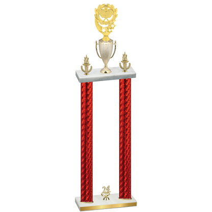 Double Red Carbon Fiber Year Pickleball Trophy