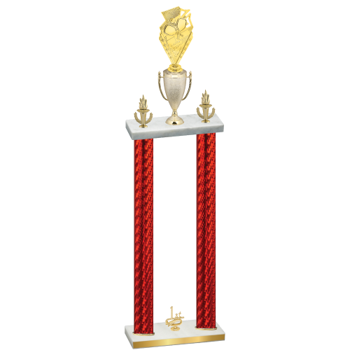 Double Red Carbon Fiber First Place Pickleball Trophy