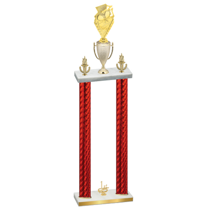 Double Red Carbon Fiber First Place Pickleball Trophy