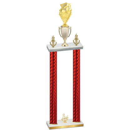 Double Red Carbon Fiber Third Place Pickleball Trophy