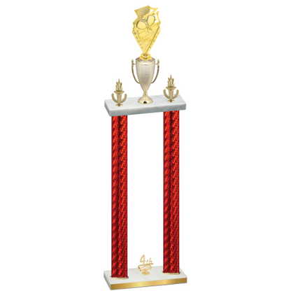 Double Red Carbon Fiber Fourth Place Pickleball Trophy