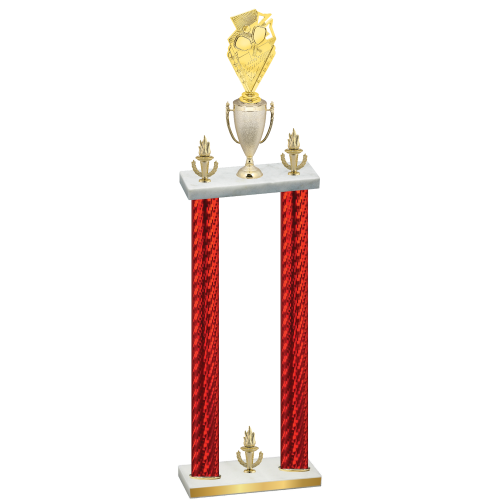 Double Red Carbon Fiber Victory Pickleball Trophy