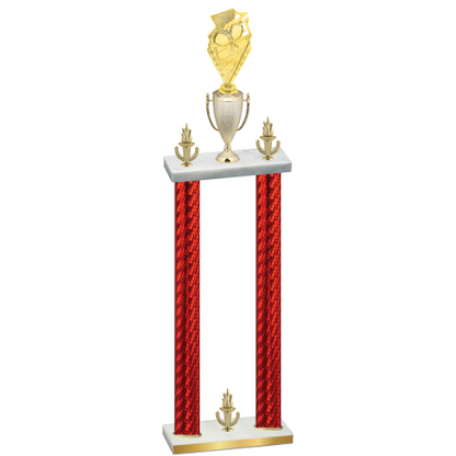 Double Red Carbon Fiber Victory Pickleball Trophy