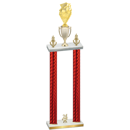 Double Red Carbon Fiber Year Pickleball Trophy