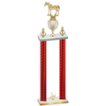 Double Red Carbon Fiber Third Place Horses Trophy