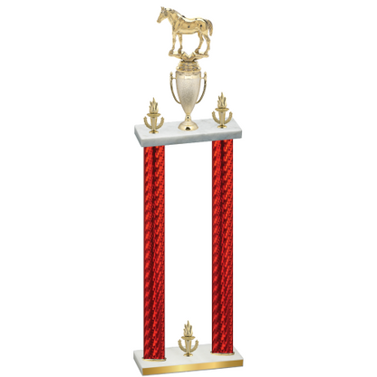 Double Red Carbon Fiber Victory Horses Trophy