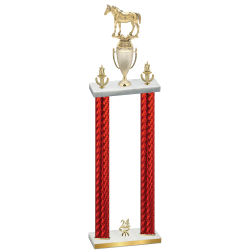 Double Red Carbon Fiber Year Horses Trophy