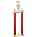 Double Red Carbon Fiber Second Place Horses Trophy