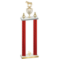Double Red Carbon Fiber Third Place Horses Trophy