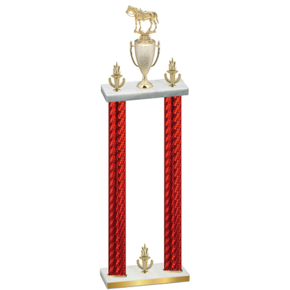 Double Red Carbon Fiber Victory Horses Trophy