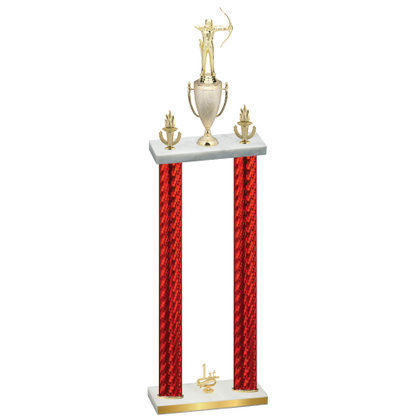 Double Red Carbon Fiber First Place Archery Trophy