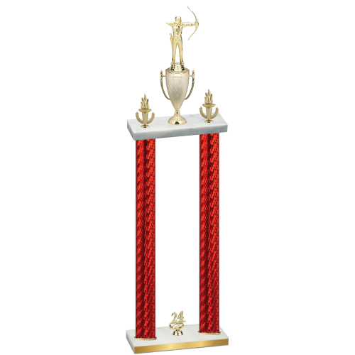 Double Red Carbon Fiber Year Archery Trophy