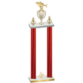 Double Red Carbon Fiber Fourth Place Fishing Trophy