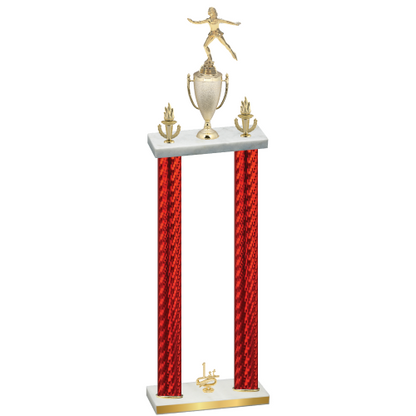 Double Red Carbon Fiber First Place Skater Trophy