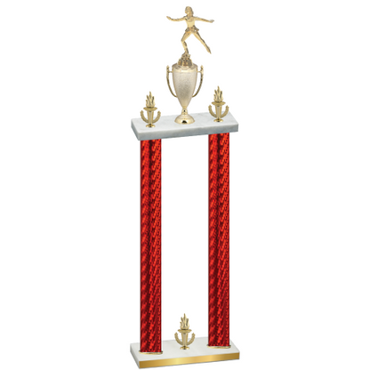 Double Red Carbon Fiber Victory Skater Trophy