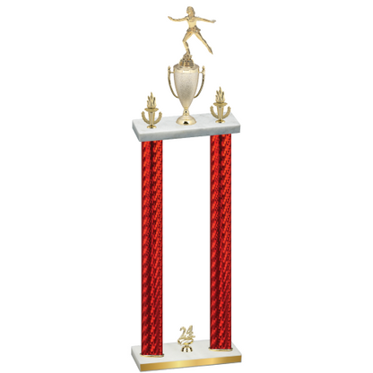 Double Red Carbon Fiber Year Skater Trophy
