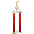 Double Red Carbon Fiber Third Place Weights Trophy