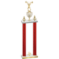 Double Red Carbon Fiber Fourth Place Weights Trophy