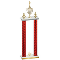 Double Red Carbon Fiber Third Place Chess Trophy