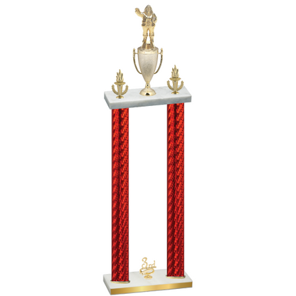 Double Red Carbon Fiber Third Place Holiday Trophy