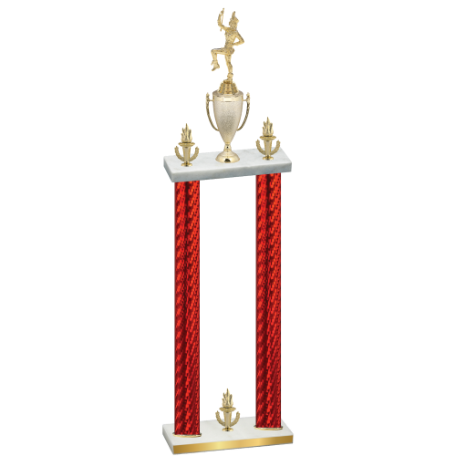 Double Red Carbon Fiber Victory Majorette Trophy
